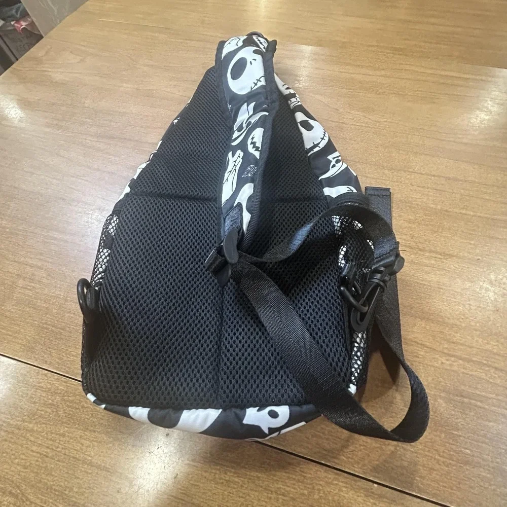Nightmare Before Christmas Sling Backpack Skull Print Water Bottle Pocket Bag